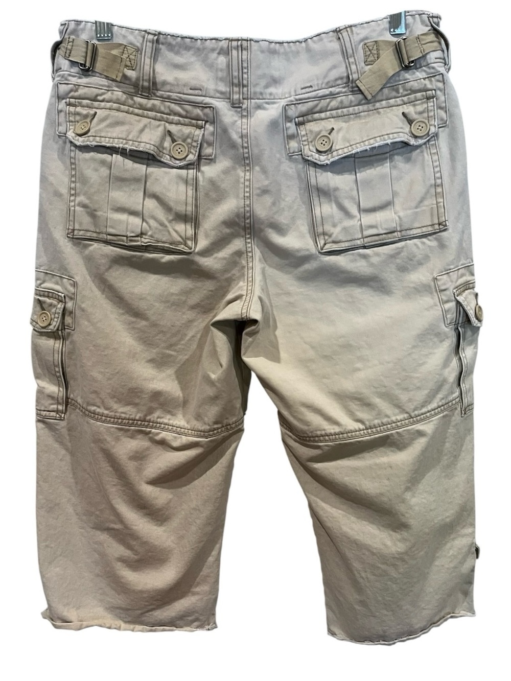 Abercrombie & Fitch Tan khaki Cotton Cargo Capris Bermuda skater shorts size 10 - Picture 5 of 8